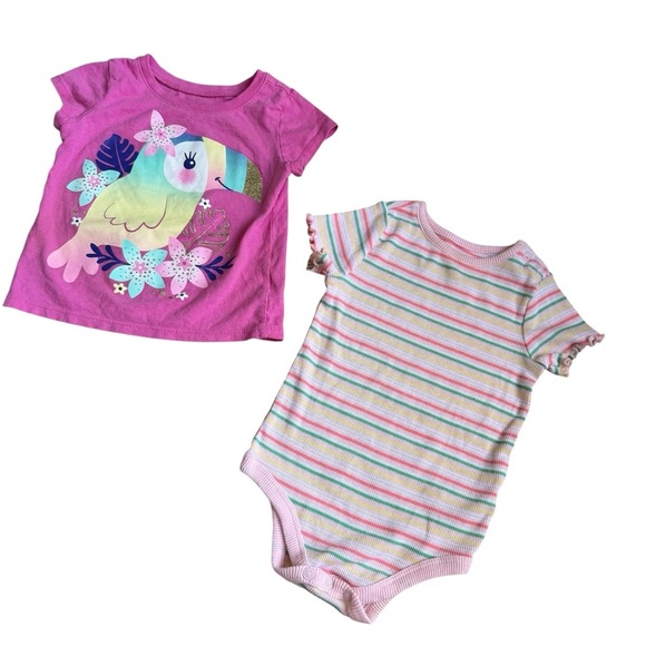 Bundle 18M Baby Girl 7PC Set Lot Summer Shorts Short Sleeve Tops - Picture 2 of 6